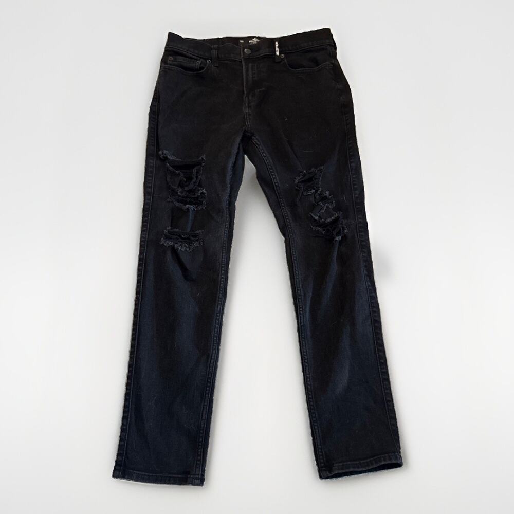 Men’s Hollister Black Ripped Skinny Jeans 32x30